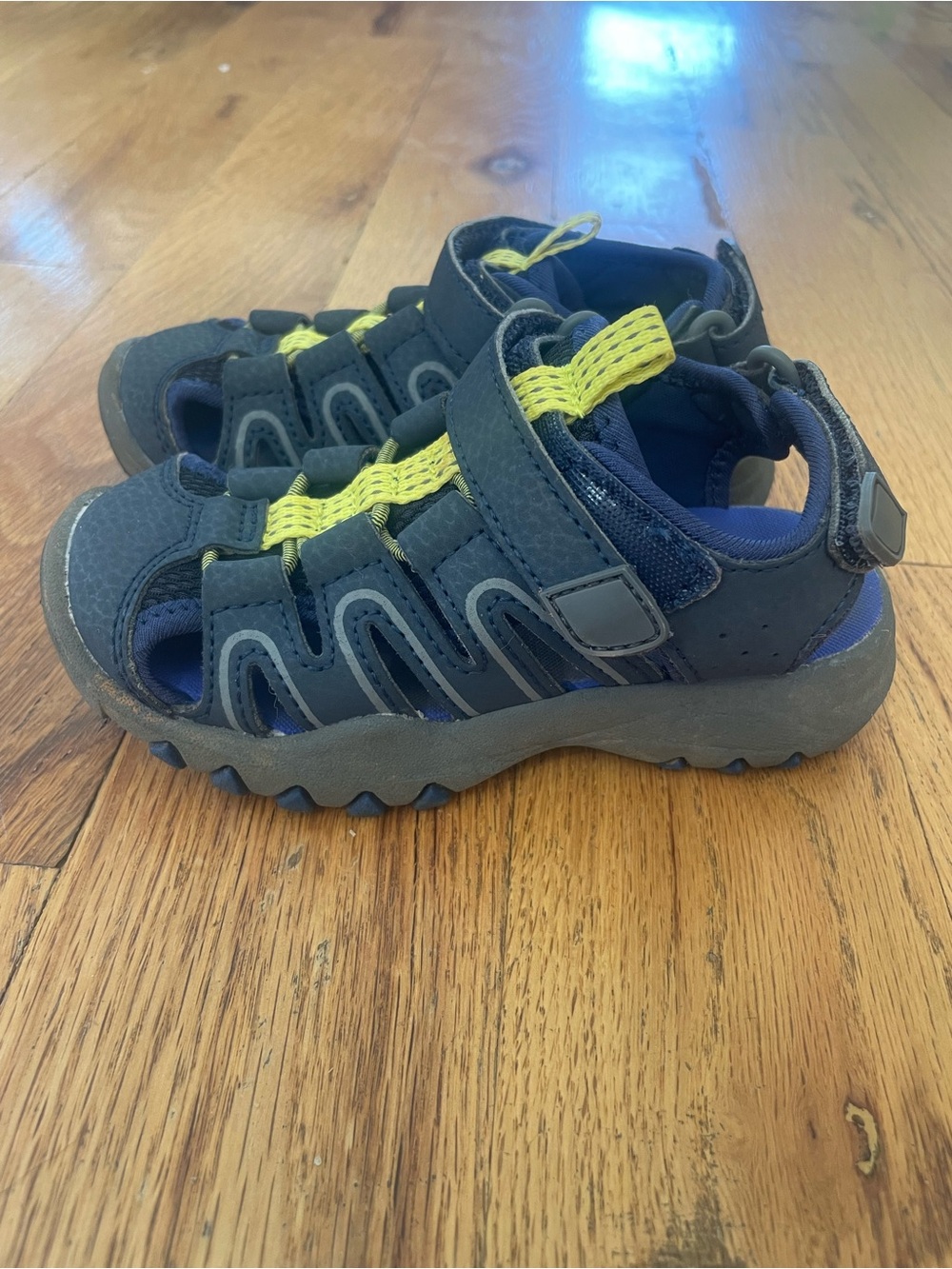 Cat & Jack Navy and Yellow Kids Sport Sandals